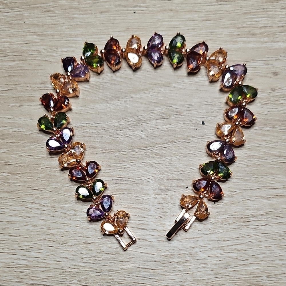 Multicolor Teardrop Crystal Bracelet - Women Jewelry